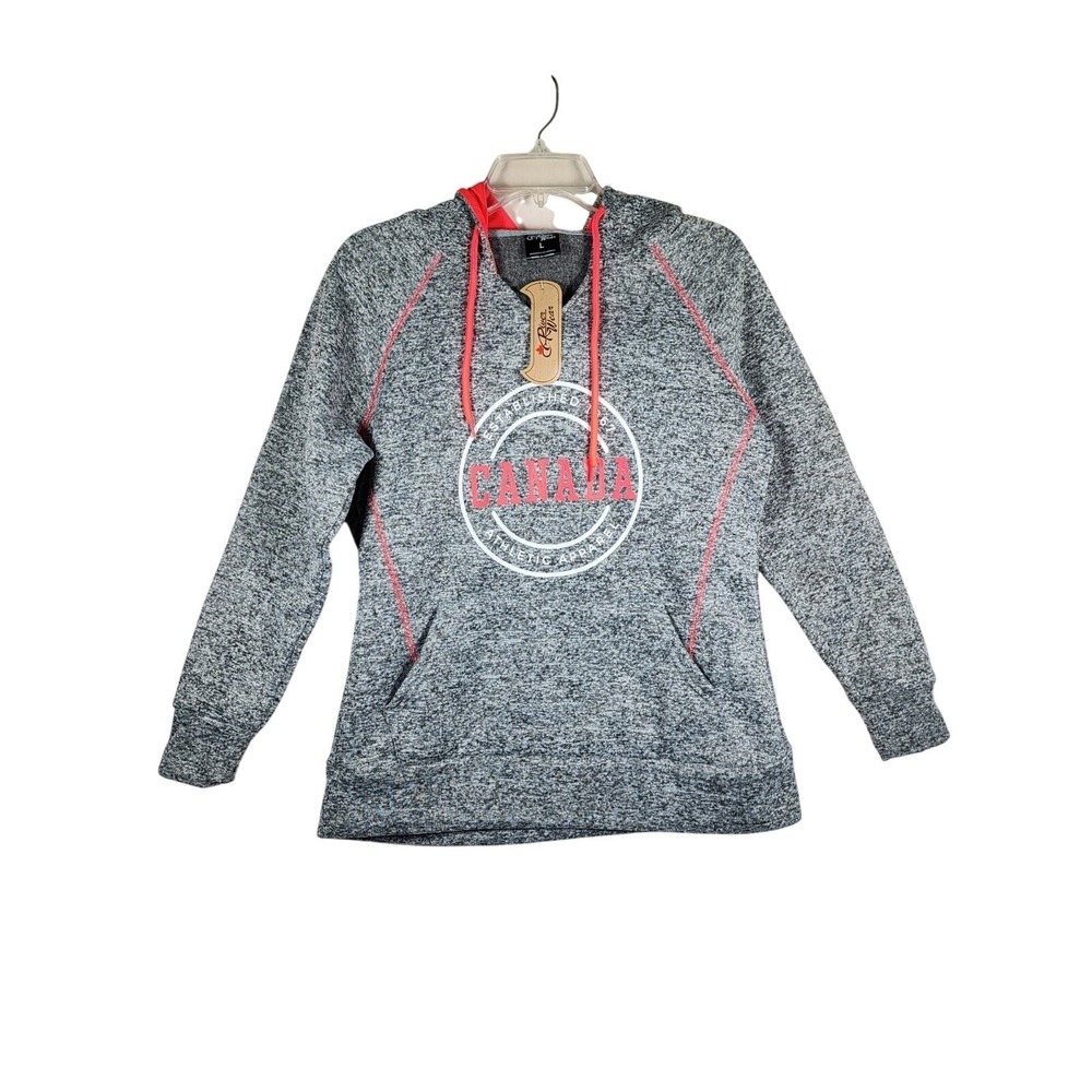 NWT Women L Gray Canada Hoodie Fleece Travel Souvenir Vacation Tourist Hiking